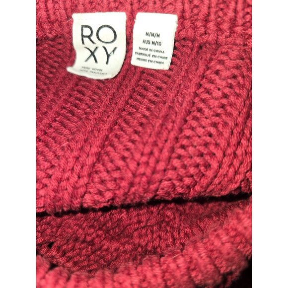 Roxy M/M Womens Paradise Maker Crew Cable Knit Sweater Red Cotton Blend - Picture 5 of 6